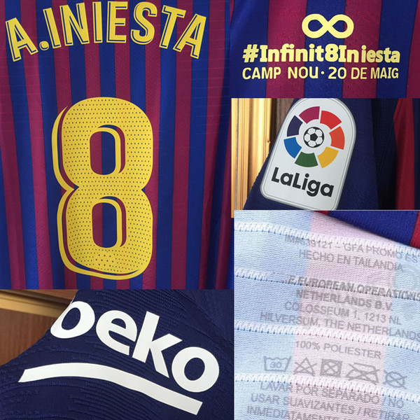 2018 Farewell Iniesta Match Worn Player Issue Customize Any Name Number Soccer Patch Badge