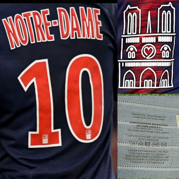 2019 NOTRE DAME Special Neymar JR MBAPPE Di maria Match Worn Player Issue Soccer Patch Badge Heat Transfer Soccer Patch Home Textile