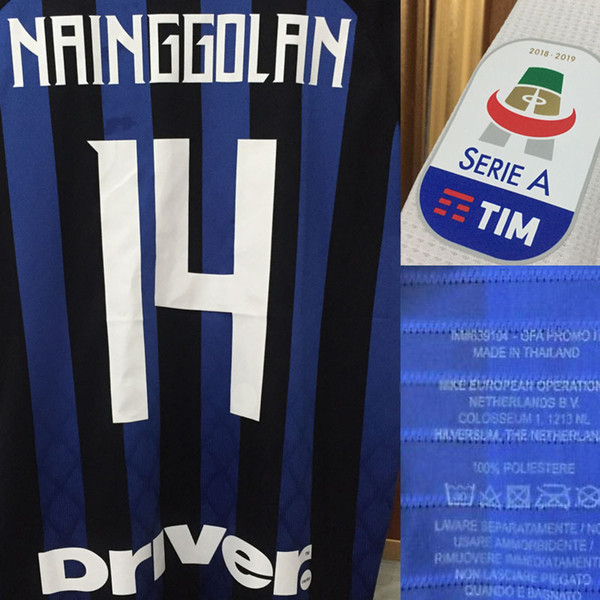 2018 Match Worn Player Issue ICARDI Nainggolan Candreva Perisic Brozovic Customize Any Name Number Soccer Patch Badge