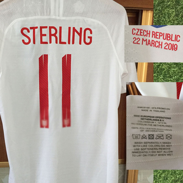 2019 Match Worn Player Issue Kane Sterling With Vs Czech Match Details 22 March 2019 Soccer Patch Badge Home Textile