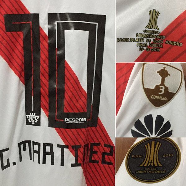 2018 RIVER PLATE Jersey Final COPA LIBERTADORES Final Vuelta Martinez Pratto Quintero Orre Scocco With Match Details Conmebol 2018