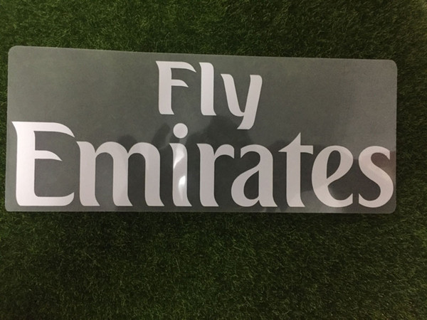 White Fly Emirates Sponsor Patch Soccer Badge Size is 26.5cm Heat Transfer Patch