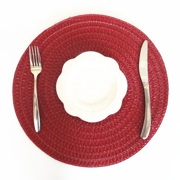 2ps Special Promotion of International Popular Wine Red Round Cushion Table Heat Insulation Pad Kitchen Decor