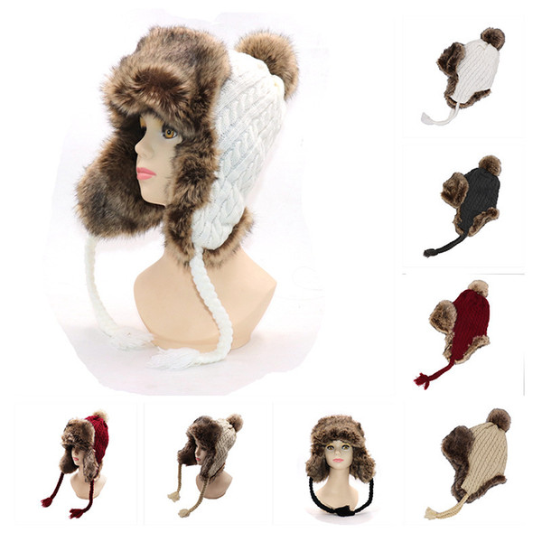 2019 Lady Plushing Thickening Cold-proof Air-breathable and Warm Leifeng Cap and Plush Fashion Knitted Ear Protector Cap