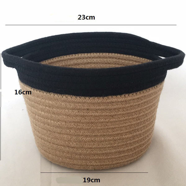 Handmade Storage Baskets Foldable Laundry Straw Patchwork Wicker Rattan Seagrass Belly Garden Flower Pot Planter Basket