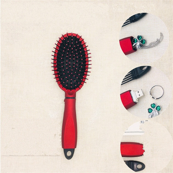 Female Roller Comb Multi Function Hidden Storage Box Plastic Hair Brush Barber Shop Supplies Red Anti Wear 14bm C1