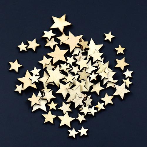 1000Pcs Mixed Star Shape Wooden Buttons DIY Scrapbook Craft Clothing Decor Button Christmas Gift TY2157