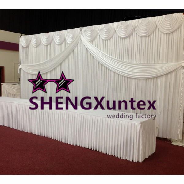 Hot Sale White Wedding Backdrop Curtain Include Top Swag And Middle Drape