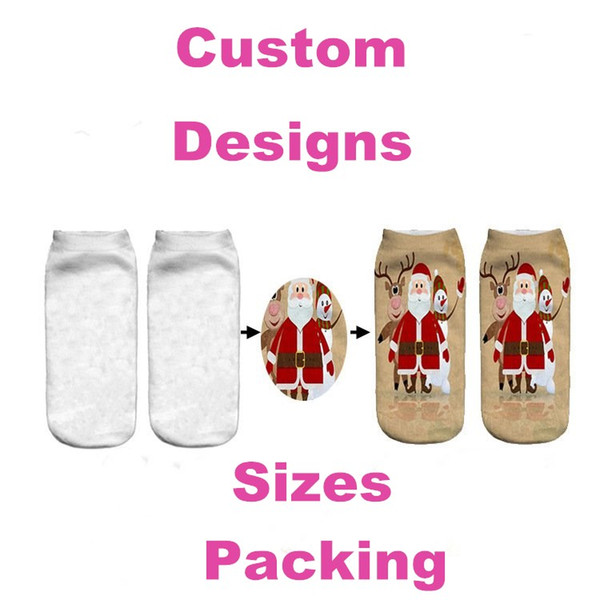 Custom Ladies Socks 3D Digital Printing Casual Ankle Socks Unicorn Cartoon Customized Print Hip Hop Woman Socks Free Customization RE3456