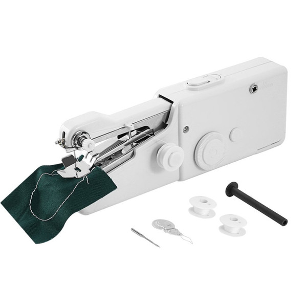 1PC Mini Portable Electric Handheld Sewing Machine Stitch Set Household Clothes Fabric Handheld Sewing Tool 210*70*35mm Home Textile