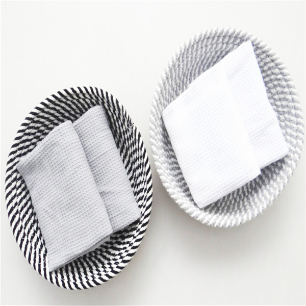 2019 new plain cotton rope woven hand basket lined with laundry basket