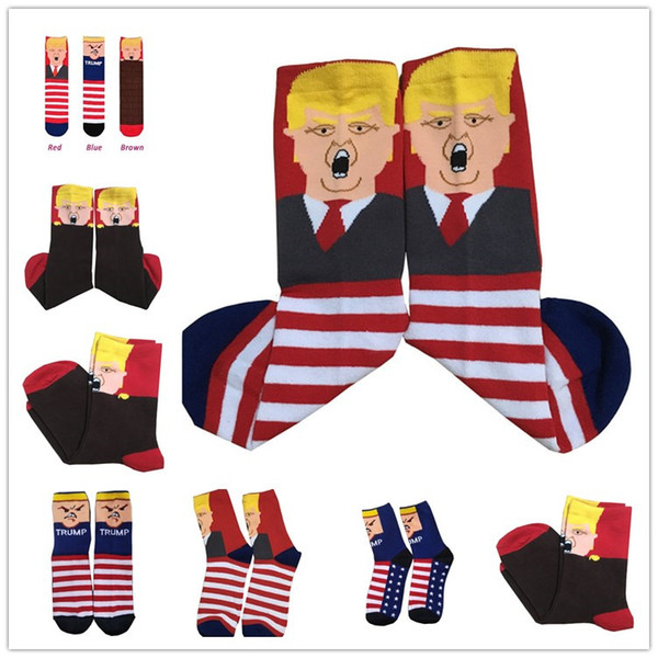 Unisex Winter Knee-high Knit Socks President Donald Trump Mid-calf Sock US Presidential Election 3D Print Middle Long Men Women Stockings NE