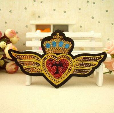 20 pieces a lot Sequin beaded badge fashion clothes all-match badge remendo P006 iron on fabric patch divisa