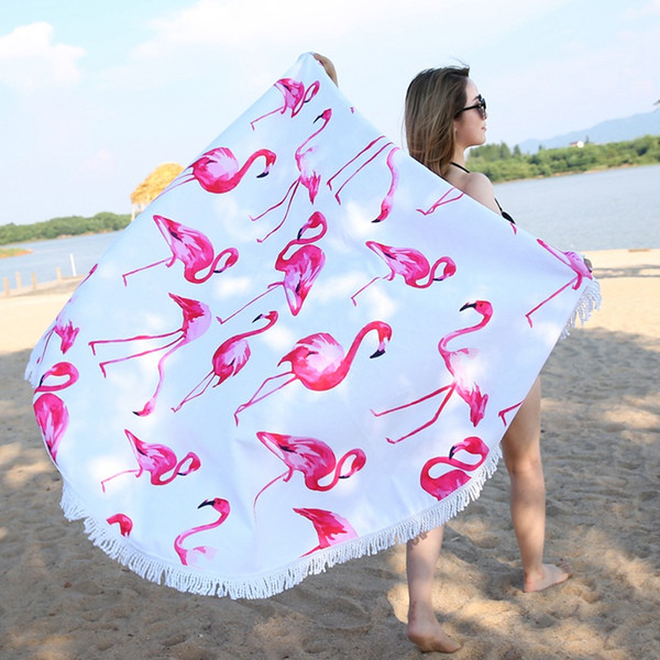 Large Round Beach Towel Blanket With Tassels Ultra Soft Super Water Absorbent Towel Microfiber Terry Beach Circle Picnic Carpet Yoga Mat