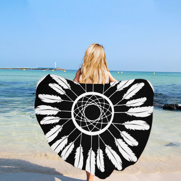 2017 Multi Color Round Beach Towel With 150*150cm Sports Towel Blankets Bath Exercise Swimwear Bathroom Towels Blankets Free Shipping