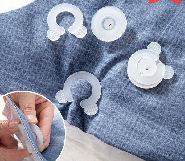 Bed Duvet Quilt Cover Clips 4Pcs/ set Fasteners Bedroom Bedding Quilts Fixing Holder Gripper Plastic DHL Free Shipping SN1670