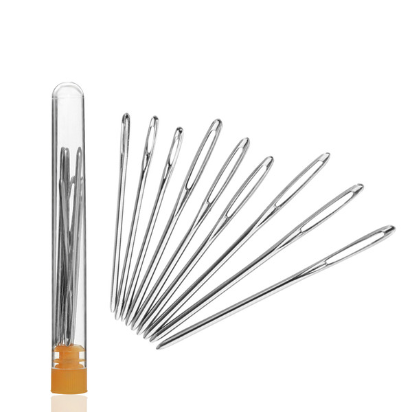 9pcs/set Useful Fashion 3 sizes Large-eye Stainless Steel Blunt Needles Yarn Knitting Cross Stitch Needles Sewing Tools