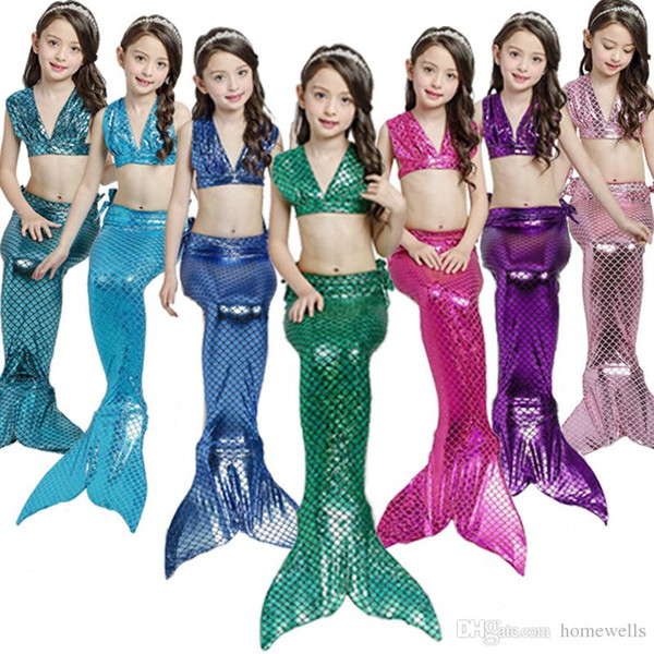 Hotsales Girls Mermaid Tail Swimsuits Kids Mermaid Bikini Hot Sale Girls Swimming suits Kids Beach Swimwear Mermaid Bathing Suits