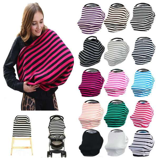 New Fashion Baby Car Seat Cover Canopy Nursing Cover Multi-Use Stretchy Infinity Scarf Breastfeeding Shopping Cart Cover Top Quality