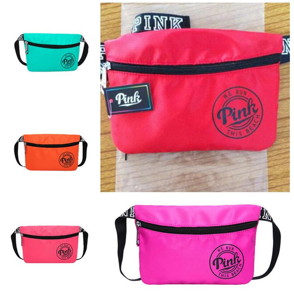 Pink Fanny Pack Pink Letter Waist Belt Bag Fashion Beach Travel Bags Waterproof Handbags Purses Outdoor Cosmetic Bag