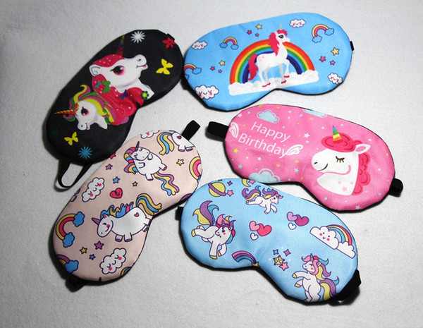 2018 New Unicorn Sleep EyeMask cartoon eyeshade rest eye Cover for Girl Kid Teen Blindfold Fashion 5 colors stretchy