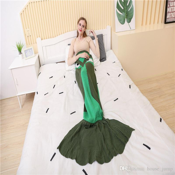 Mermaid Tail Adult Sleeping Bag Men And Women Cartoon Shark Flannel Blanket Children Animal's Tail Sleeping Bag Bath