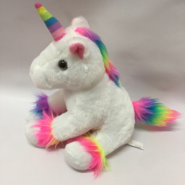 2018 cartoon cute 30cm rainbow plush unicorn doll pillow cushion high quality fashion children plush unicorn decorative toy