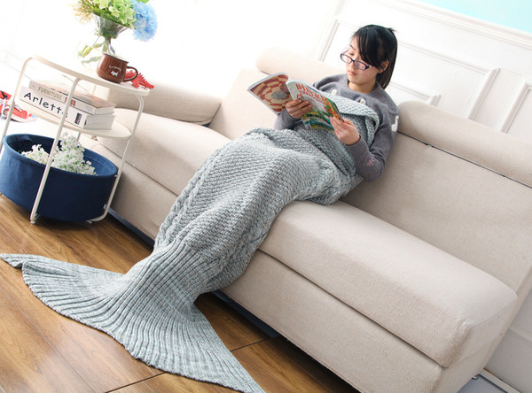 Mermaid tail warm blankets for winter knitting wool blanket lazy blanket