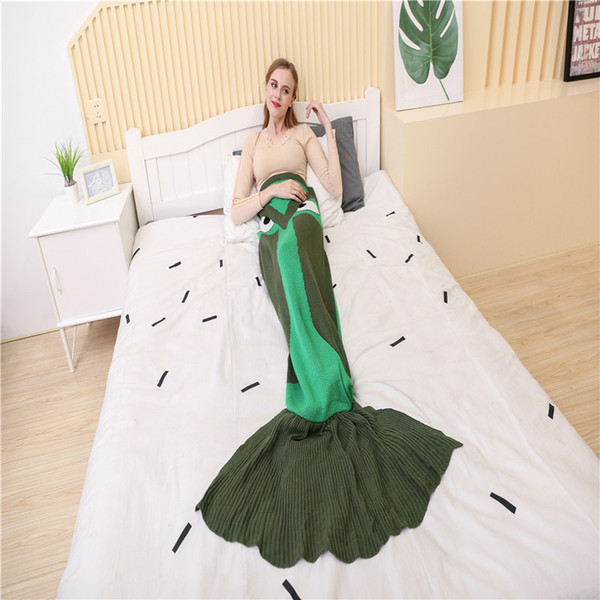 Mermaid Tail Adult Sleeping Bag Men And Women Cartoon Shark Flannel Blanket Children Animal's Tail Sleeping Bag Bath