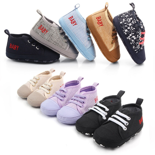 Soft Sole Anti-slip Baby Shoes Infant Toddler Canvas Shoes Breathable Durable Sneakers Newborn Baby Boy Girl First Walker Shoes DBC DH1414-1