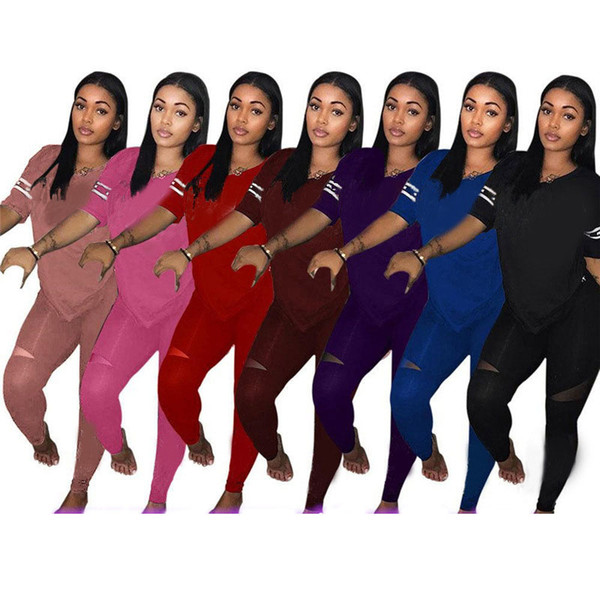 Women Letter Tracksuit Outfits Love Tops Pullover T shirt + Pants Outdoor Jogging Female Home Clothing Sportswear 3XL HH7-1123