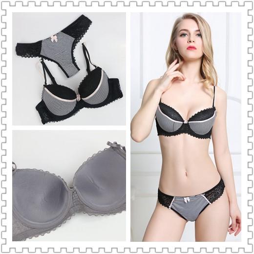 VS2019 new bra sexy stripes sexy lingerie suit sexy bra European and American lace bra suit