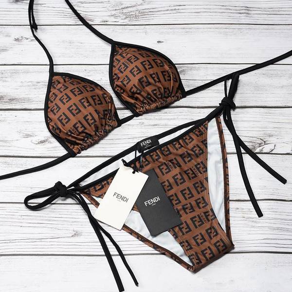 2019 women swimwear Vintage Bikini Set Brazilian Swimwear For Women Letter Push Up Swimsuit Bandage Biquinis Sexy Bathing Suit S-XL