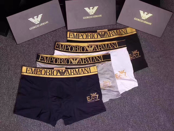 Brand Designer Luxury EA Mens Boxers Breathable Cotton Underpants Tight Waistband P117