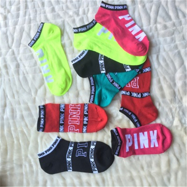 Pink Style Boys & Girls' Adult Short Socks Men & Women Football Cheerleaders Basketball Outdoors Sports Ankle Socks Free Size