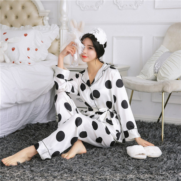 Pajamas sets brand full length pants + sleeve tops two pieces women's pajama sets winter sleepwear pijamas with waistbands