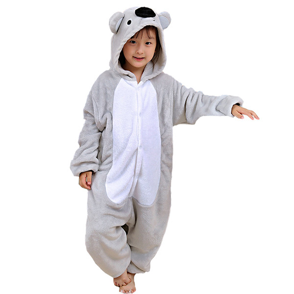 Attractive Koala Kigurumi Children Onesie Cartoon Kids Flannel Pajamas Baby One piece Sleepwear Cosplay For Halloween Jumpsuit