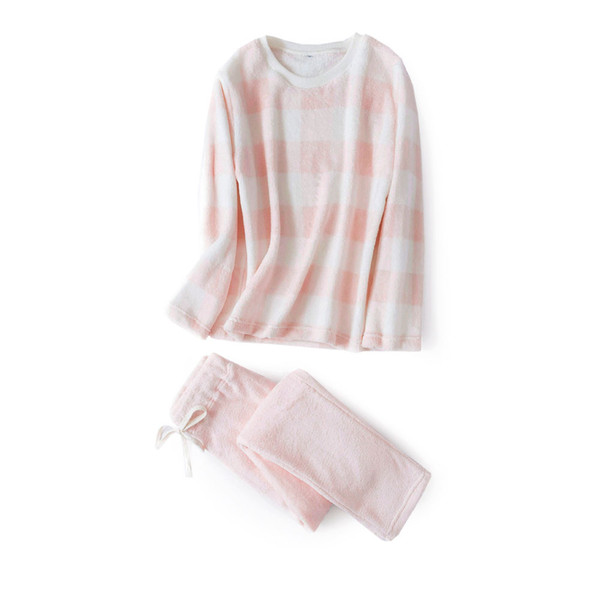 Winter Thicken Warm Coral Fleece Pajamas Sets Women Long sleeve Sleepwear Men 2 Pcs Pijama Suit Couples Casual Pyjama Femme