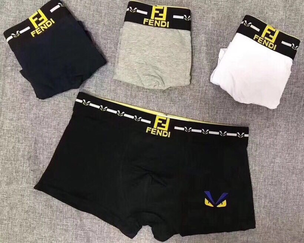 Designer Brand Luxury Mens Boxers Breathable Cotton Underpants Tight Waistband FD1