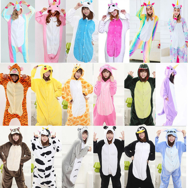 Warm unicornio Sleepwear Adult Winter whole animal pajamas Unicorn Animals pajamas pyjama femme licorne onesis