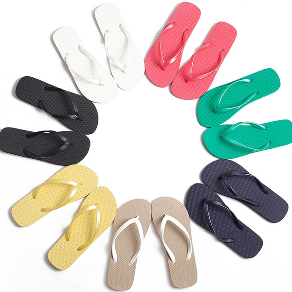 Pure Color Fashion Sandals For Lady Summer Light-weigh Home Beach Flip Flops Soft Quick Drying Flat Sliipers 8 Colors