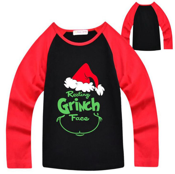 kids Grinch T-shirts Boys Girls How the Grinch Stole Christmas T-shirt movie long sleeve Grinch T Shirt new Year Gifts KKA6368