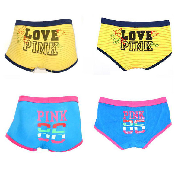 2018 hot Underwear Pink Letter Candy Color Cotton Underwear for Women man lover Briefs Underpants Panties