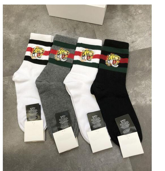 Lover Cotton Tiger Luxury Designer Brand Socks 4 Pairs Men Women Sport Socks Cotton Couple High Street Skateboard Socks Casual Long Stocking