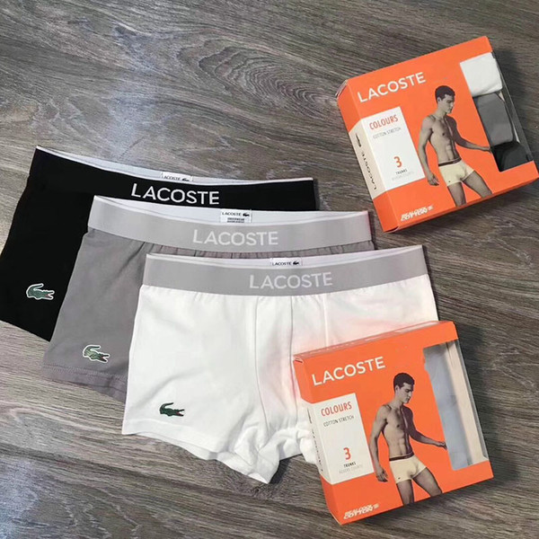 Classic Designer Underwear Crocodile Embroidery Quality Boxers Pure Cotton Breathable Underpants Men's Shorts With Gift Box