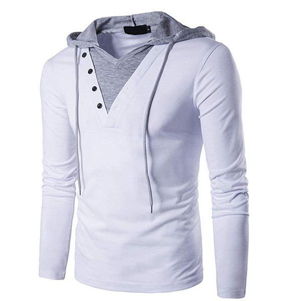Men's Casual Slim Fit Long Sleeve Sweatshirt Hooded Hoodies with Tops Man Slim Male Tops Fashion Tracksuit EUROPE SIZE B24-27