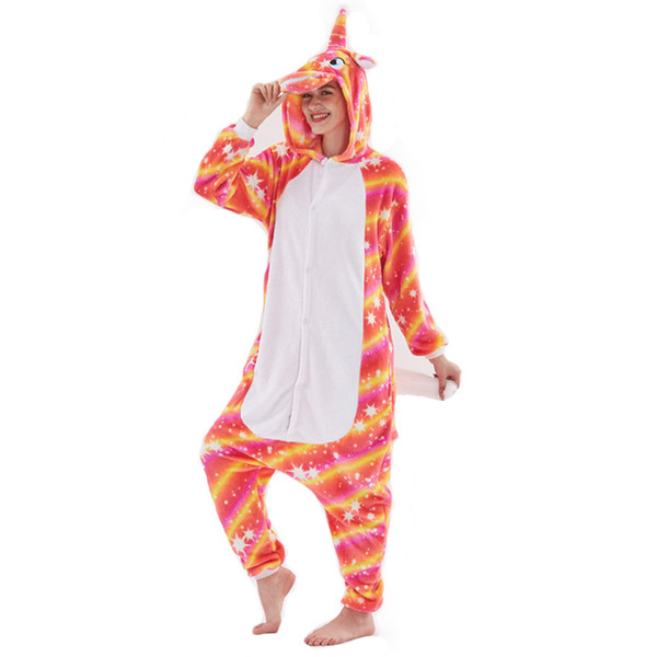 Winter Flannel Unisex Home Wear Adult Kigurumi Onesie Cartoon Animal Pajamas Pijama Women Men Anime Cosplay Costume