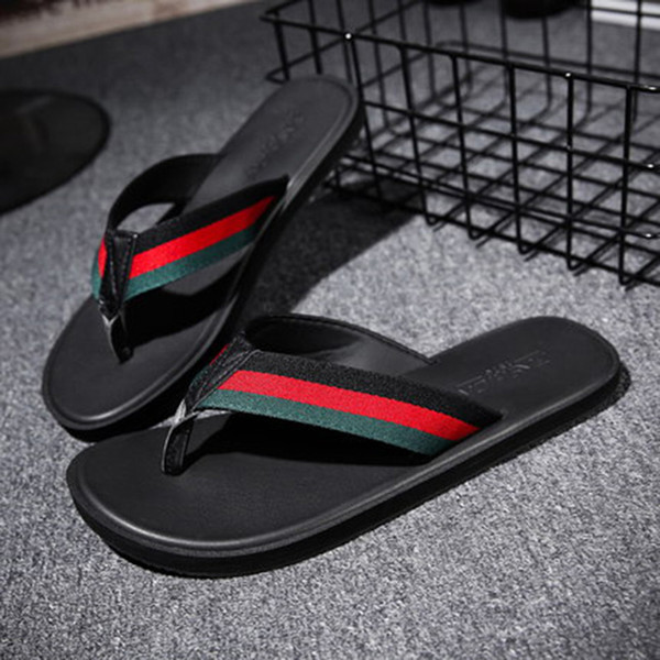 2 Color Summer Men Slippers Brand Designer Flip Flops Beach Sandals Non-slide Male Slippers Zapatos Hombre Casual Shoes