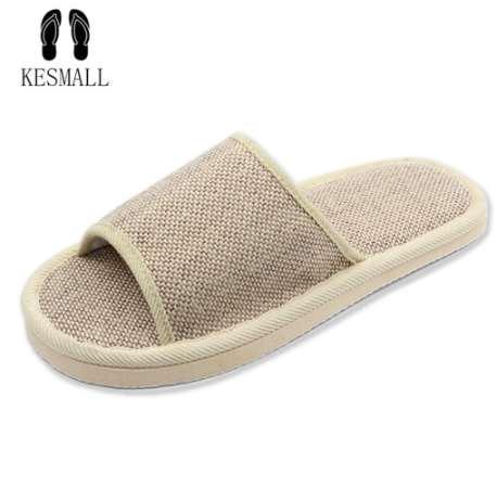 Natural Flax Home Slippers Indoor Floor Shoes Silent Sweat Slippers For Summer Women Sandals Slippers Drop Shipping WS301