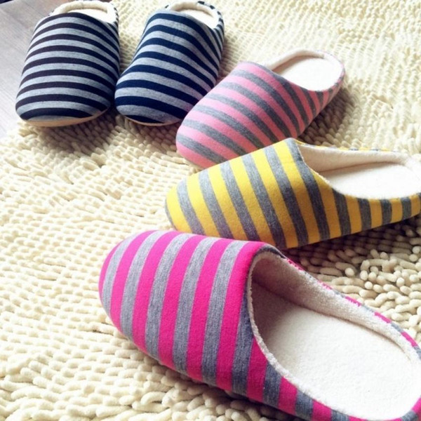 Shoes Women slippers Home Shoe Soft Bottom Winter Warm Shoes for Bedroom Warm Stripe New Year Shoes